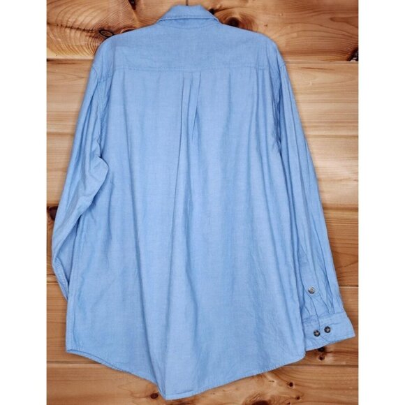 Carhartt Denim Shirt Men Large Blue Button Down Long Sleeve Casual Relaxed Fit - Picture 14 of 14